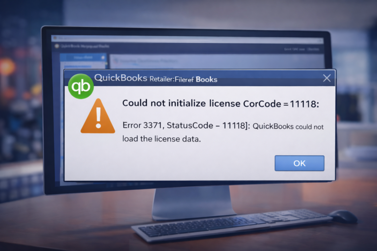 QuickBooks Error 3371 Status Code 11118 – Complete Fix Guide